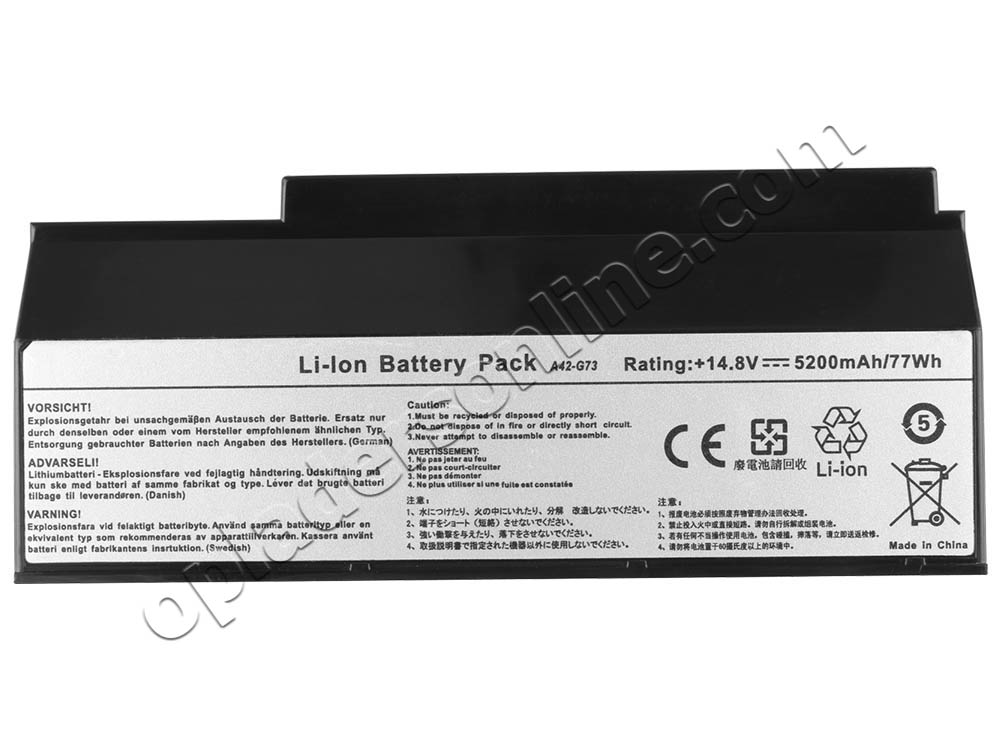 5200mAh 8 Cellen Asus ROG G53JW-IX223V ROG G53JW-SX083V Accu Batterij
