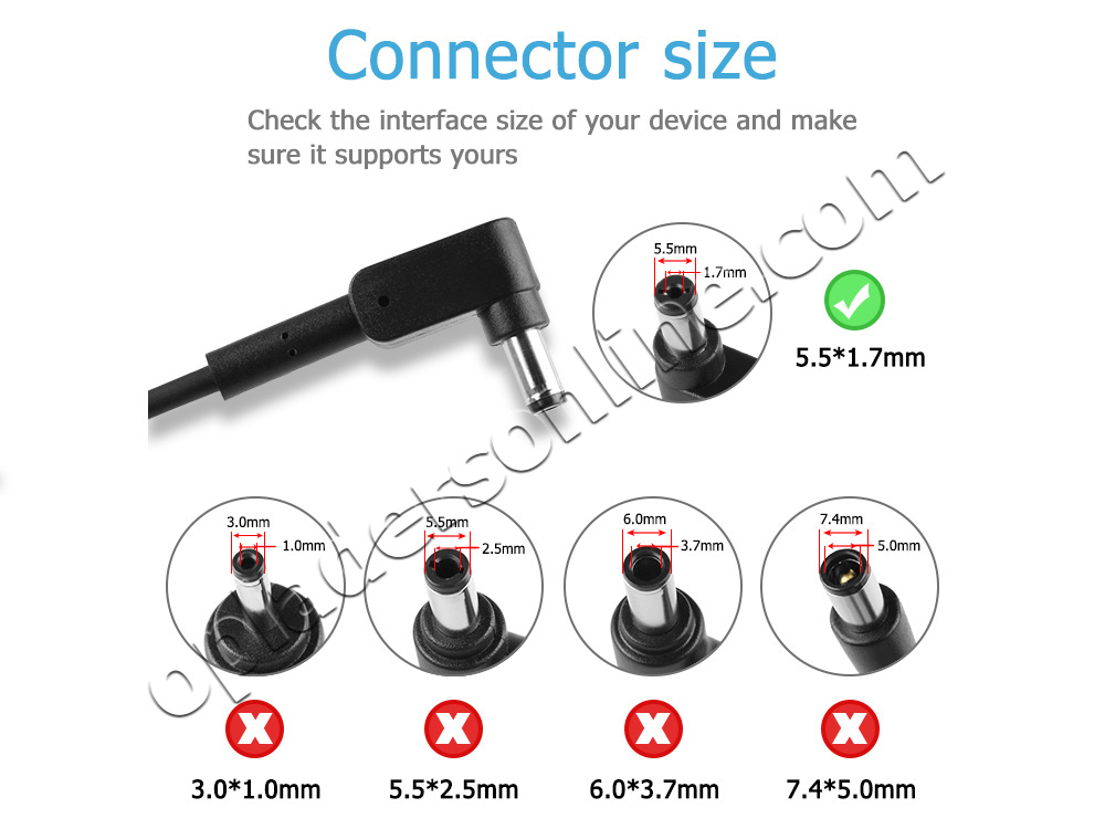 Origineel 45W Delta ADP-45HE B Adapter Voeding Oplader + Koord