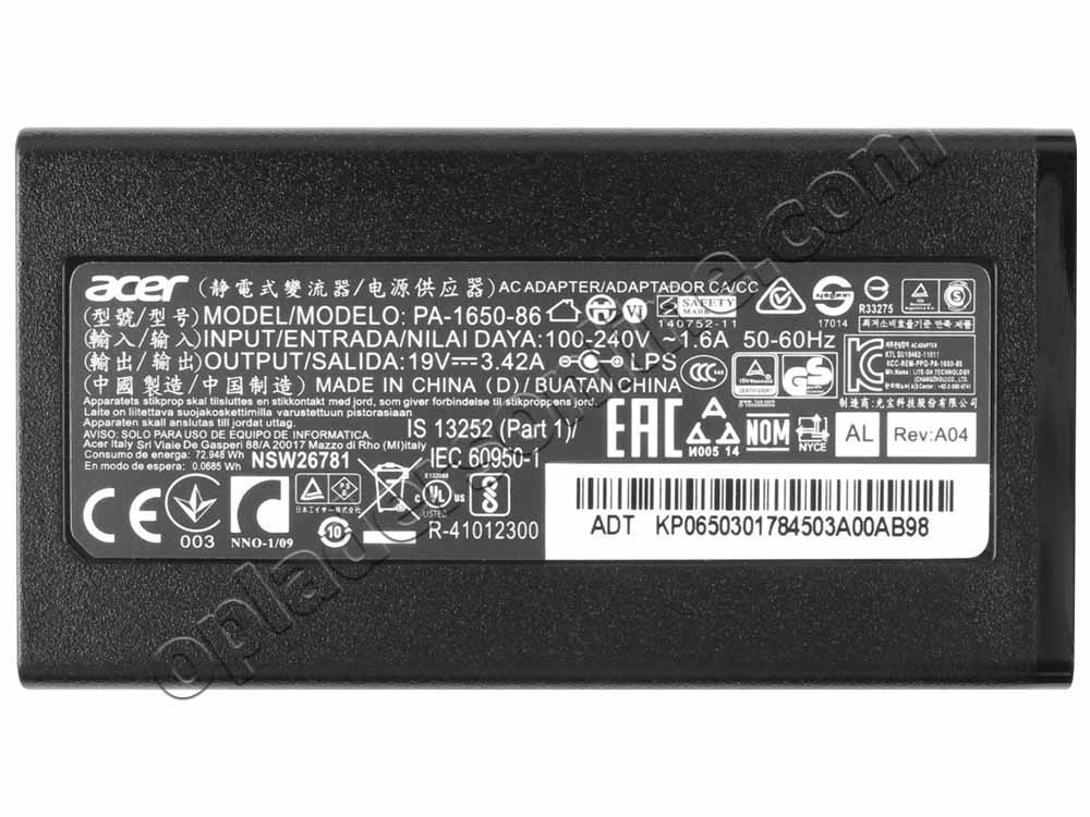 Origineel 65W Acer Swift X AMD SFX14-41G-R64X Adapter Voeding Oplader + Koord