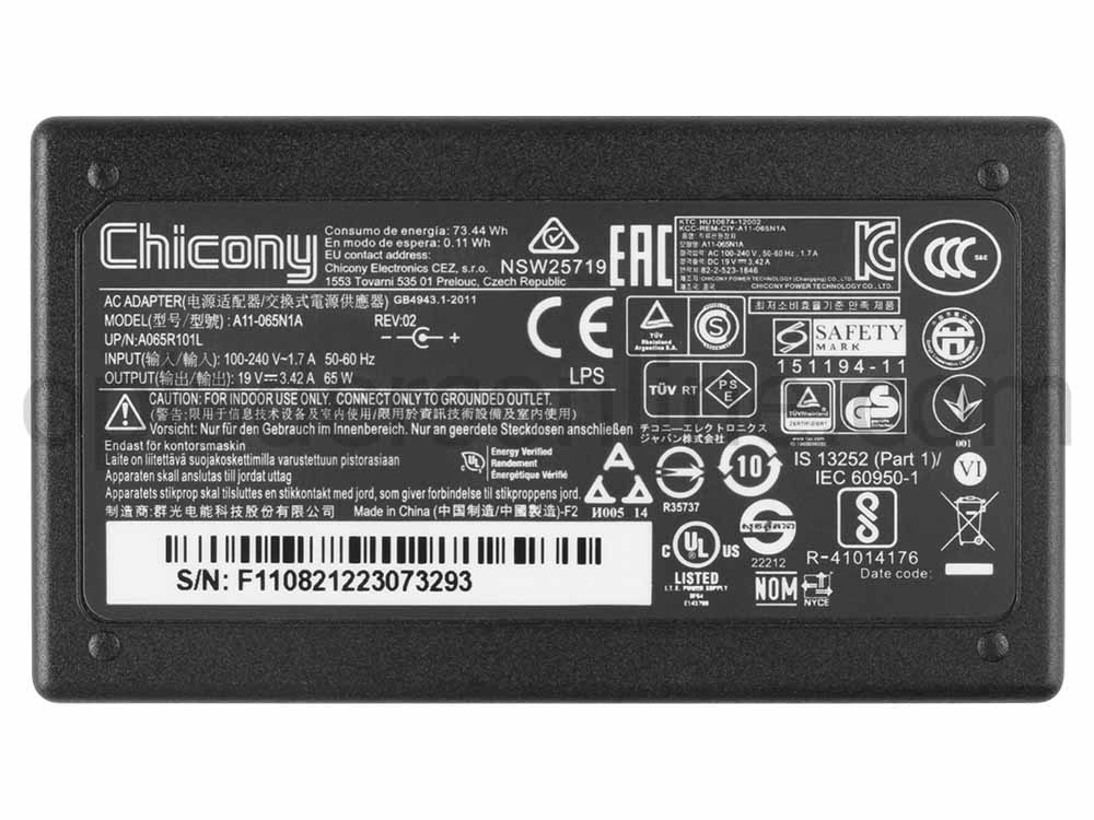 Origineel 65W Voeding Oplader Acer Swift 3 SF314-51-3718 + Kabel