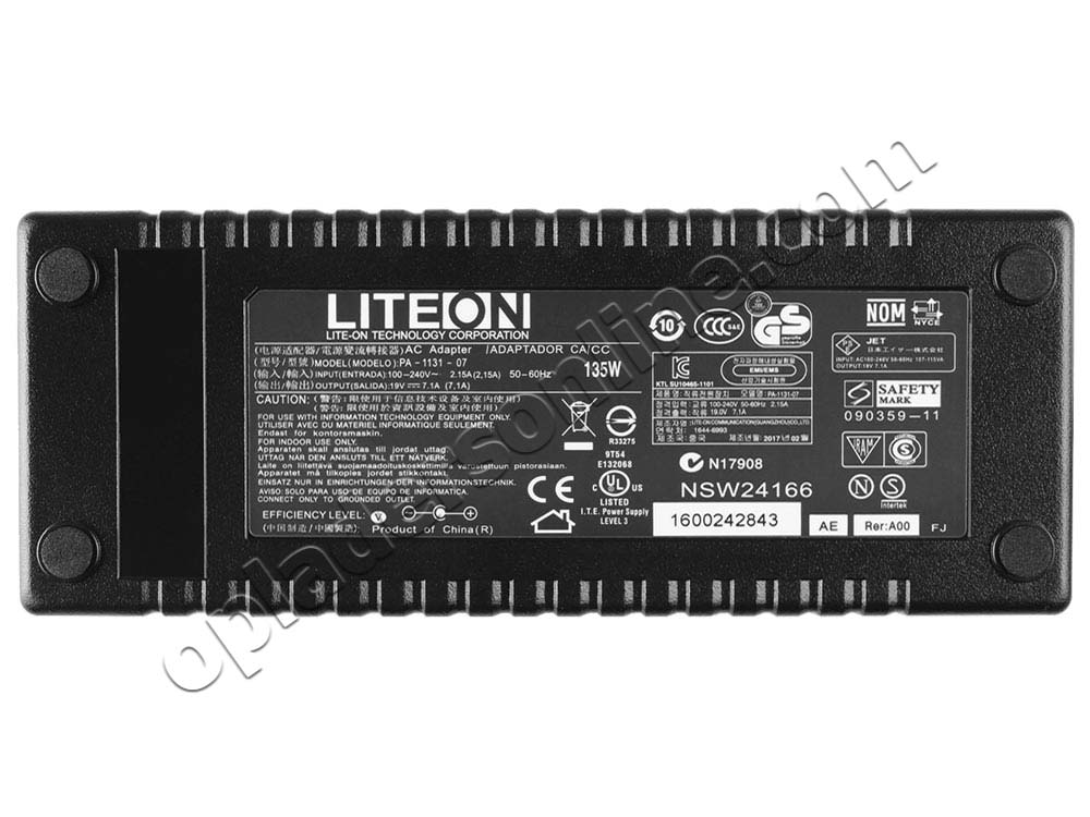 135W Acer AP.13506.002 Adapter Voeding Oplader + Koord