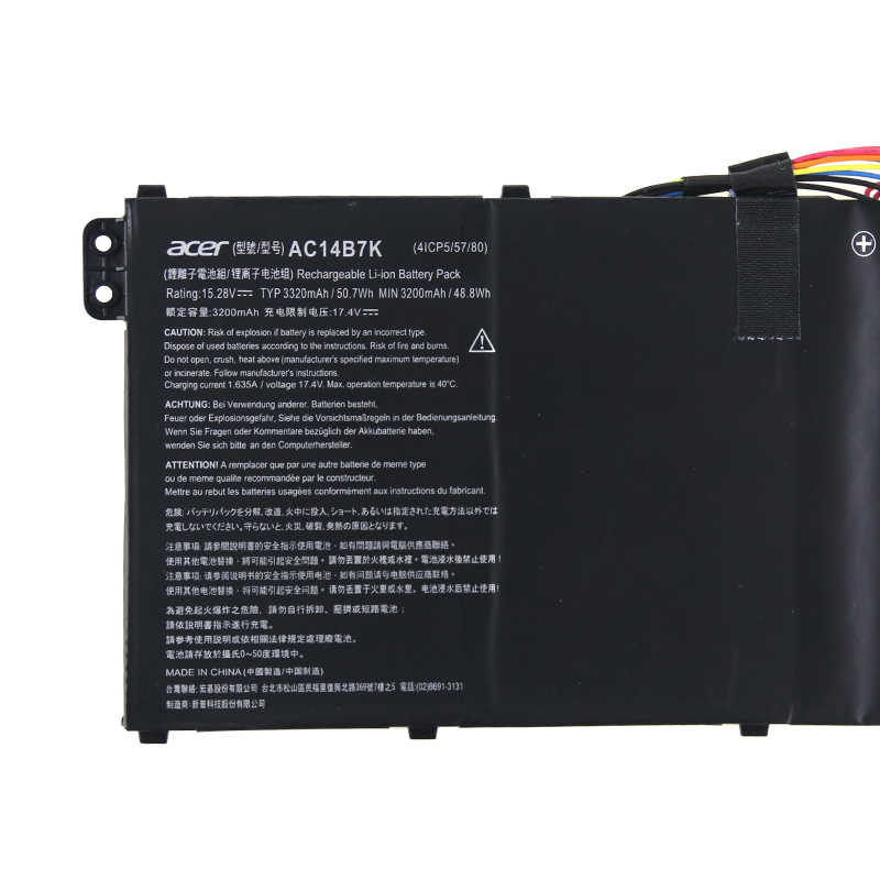 3320mAh 50.7Wh 4-Cellen Acer AC14B7K Accu Batterij