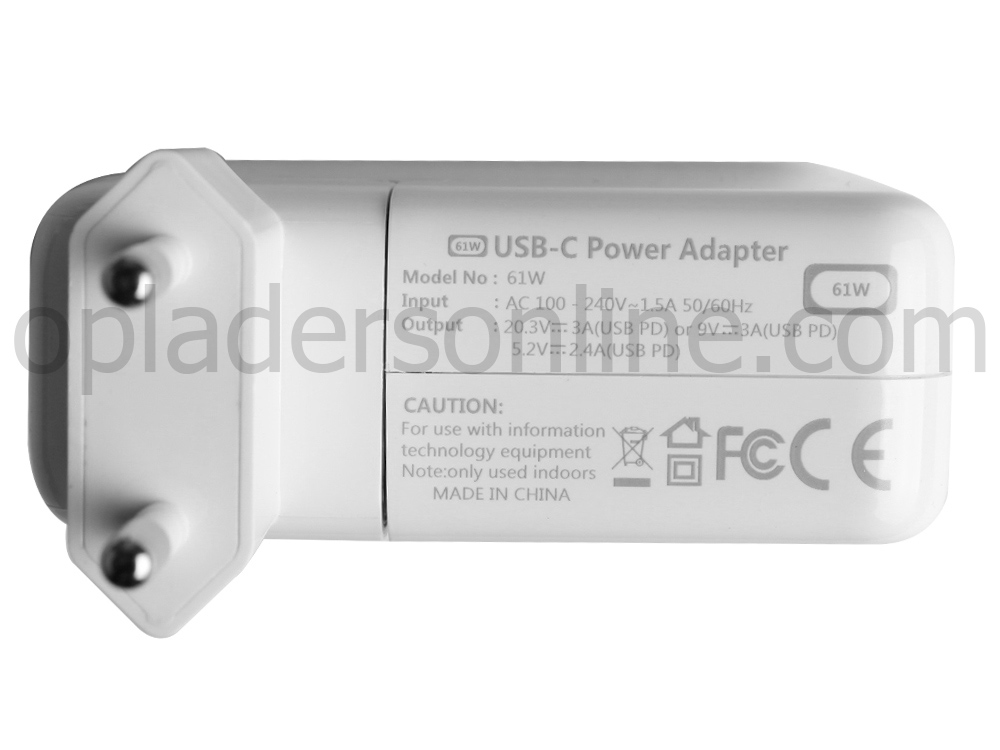 61W Apple MacBook Pro 13 2020 i7-1068NG7 Adapter Voeding Oplader