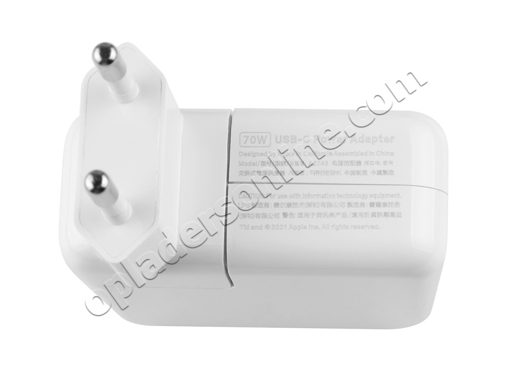 70W USB-C Apple MacBook Air (13-inch, M2, 2022) Adapter Voeding Oplader