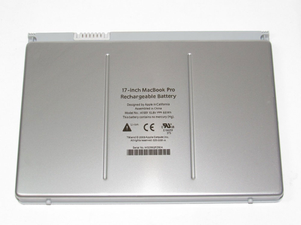 10.8V 68Wh zilver Appler MacBook Pro 17 MB766S/A Batterij