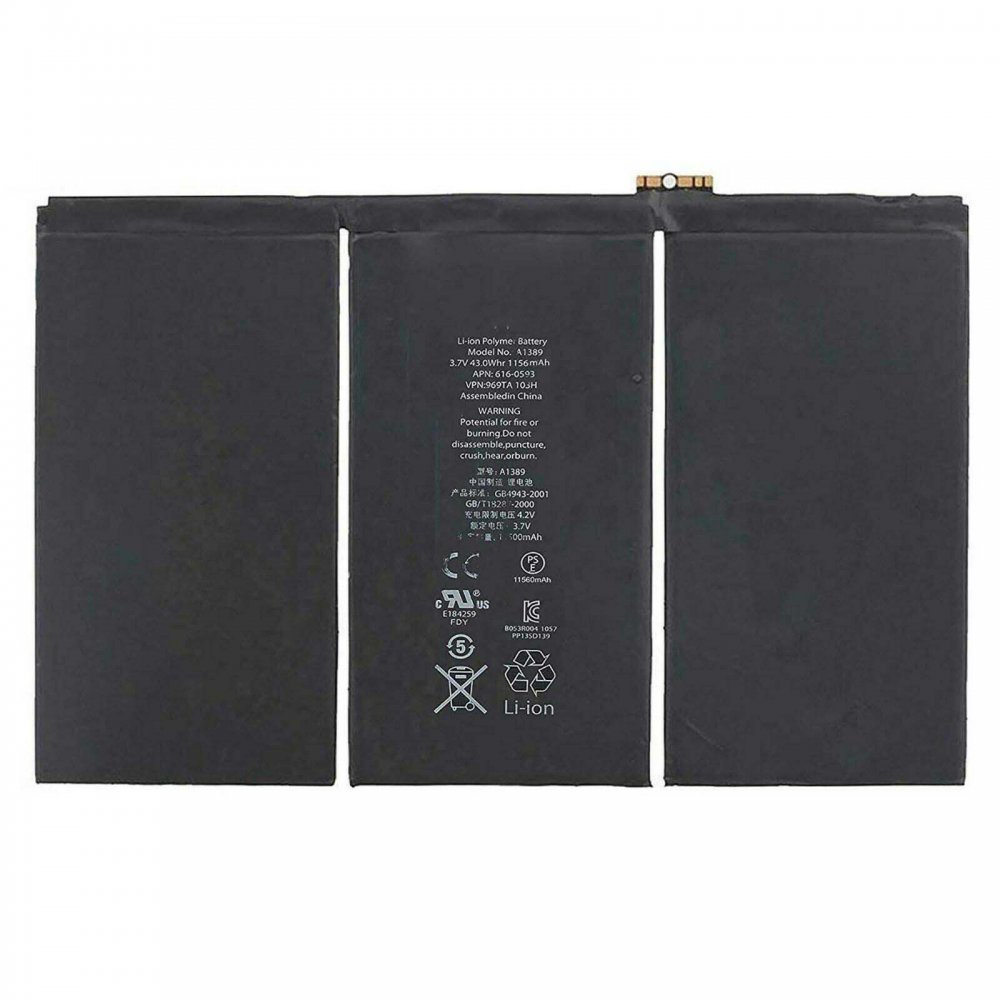 1156mAh 43Wh 3 Cellen Apple iPad 3 A1416 iPad 3 A1430 Accu Batterij
