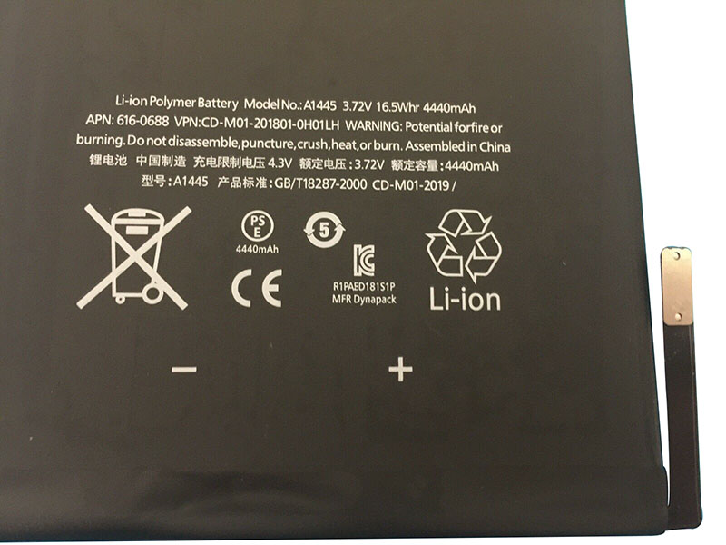 4440mAh 16.5Wh 2 Cellen Apple 616-0688 A1432 A1445 Accu Batterij