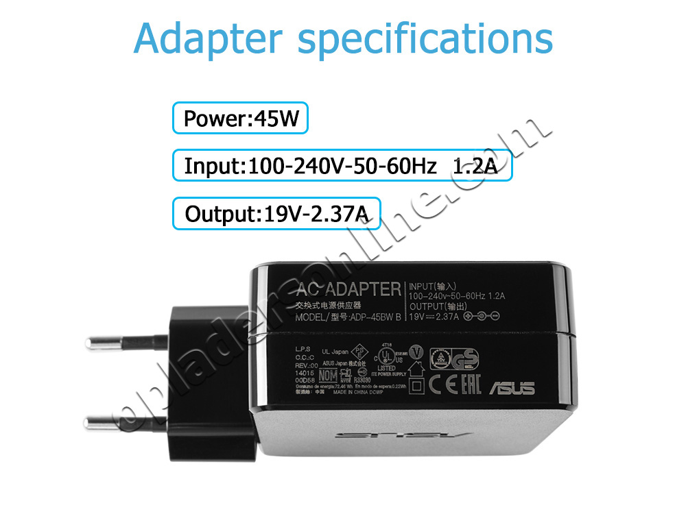Origineel 45W Asus VivoBook X456UR AC Adapter Voeding Oplader