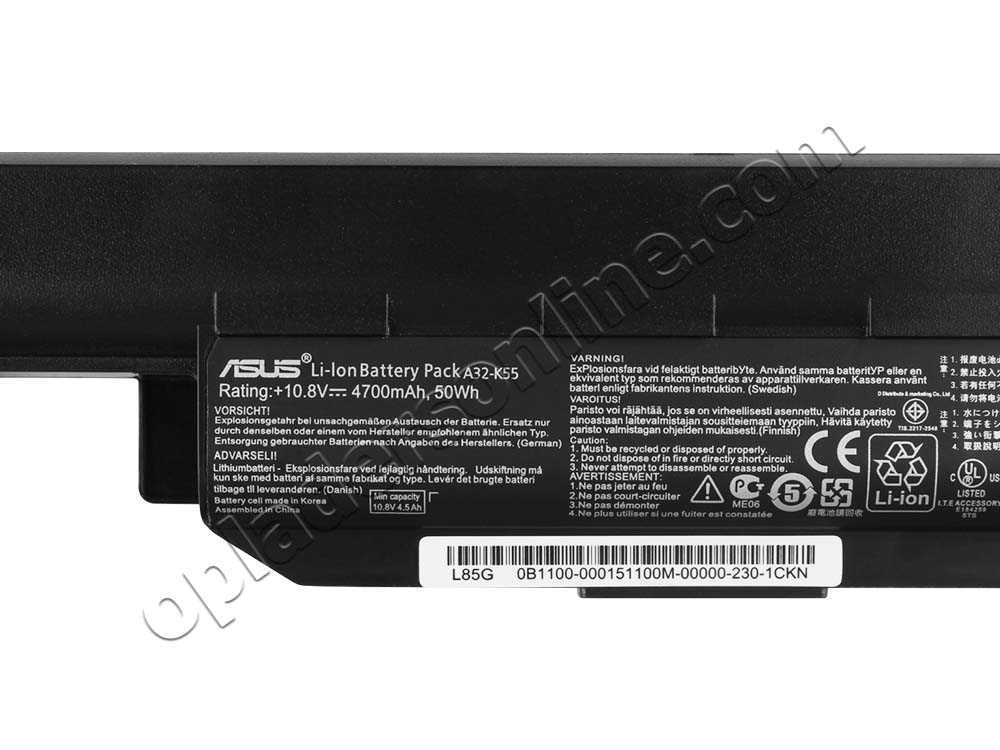 4700mAh Asus Notebook P751JF-T4060G P751JF-MS71 Accu Batterij