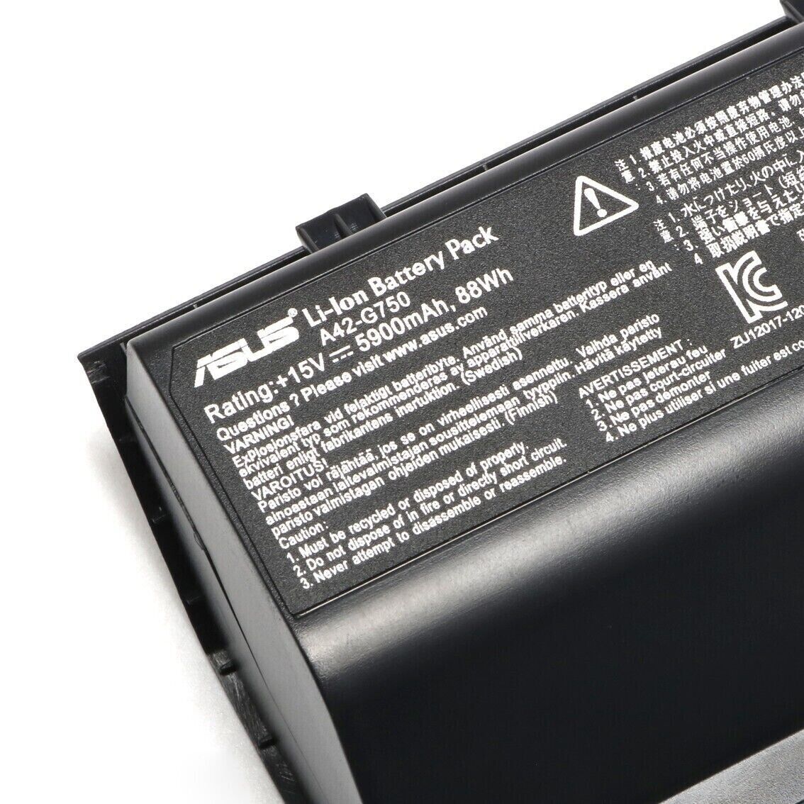 88Whr Asus G750JY-T4010H G750JY-T4036D Accu Batterij