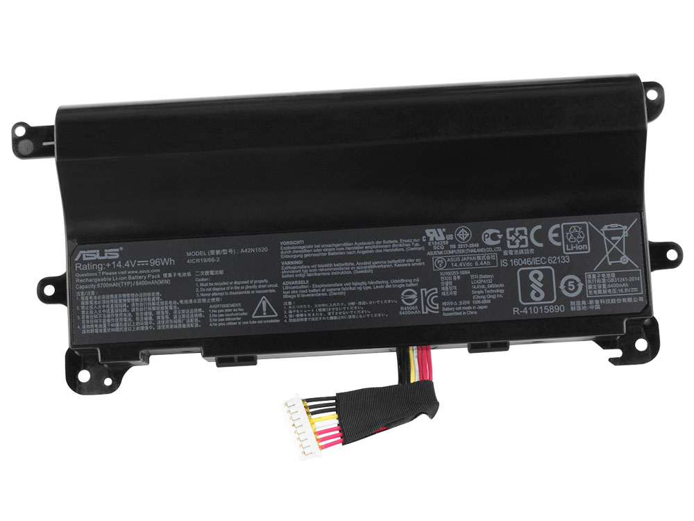 96Wh 6400mAh 8-Cellen Asus GFX72VT GFX72VY Accu Batterij