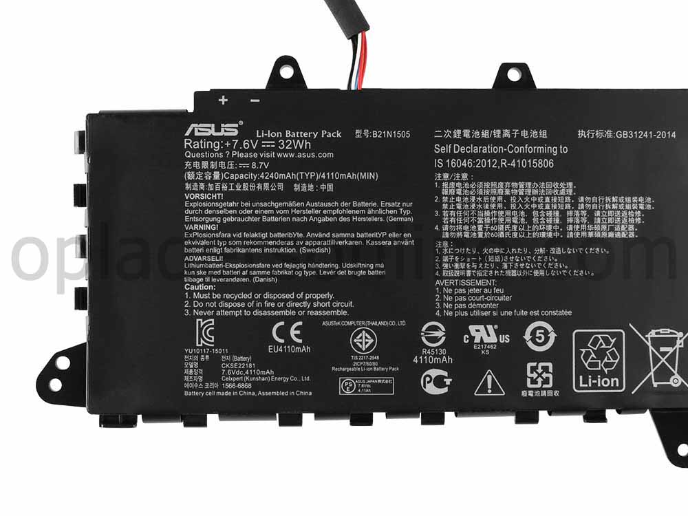 Origineel 32Wh 2-Cellen Asus VivoBook E402NA-FA134T-2A Accu Batterij