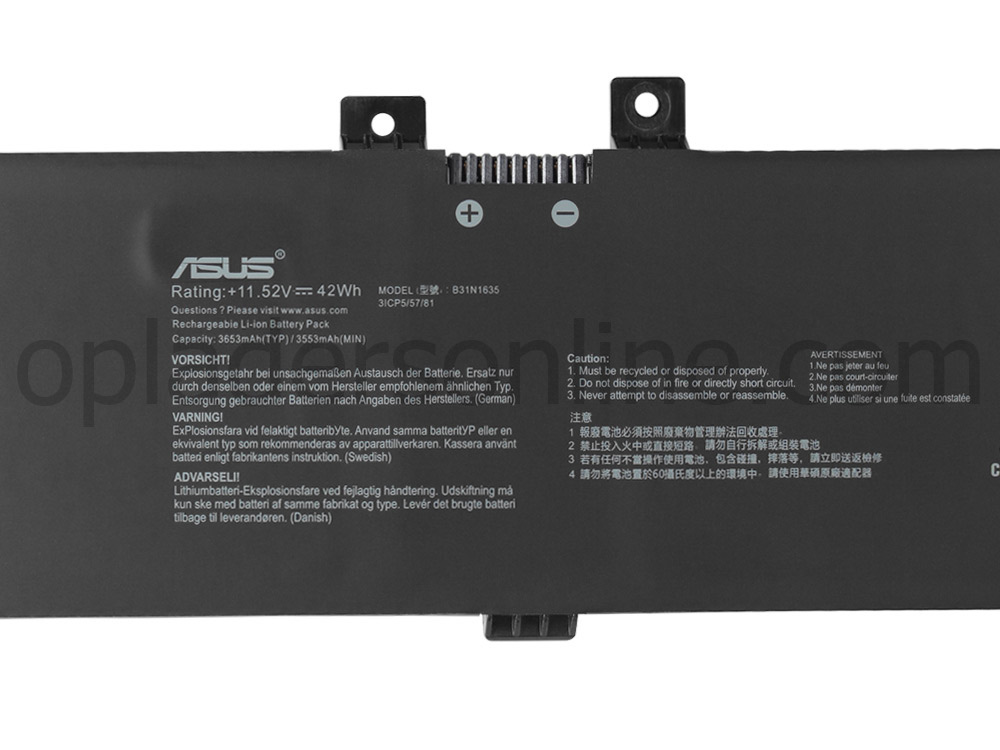 11.52V Asus VivoBook X705NA-BX044T X705UA-BX022T Accu Batterij
