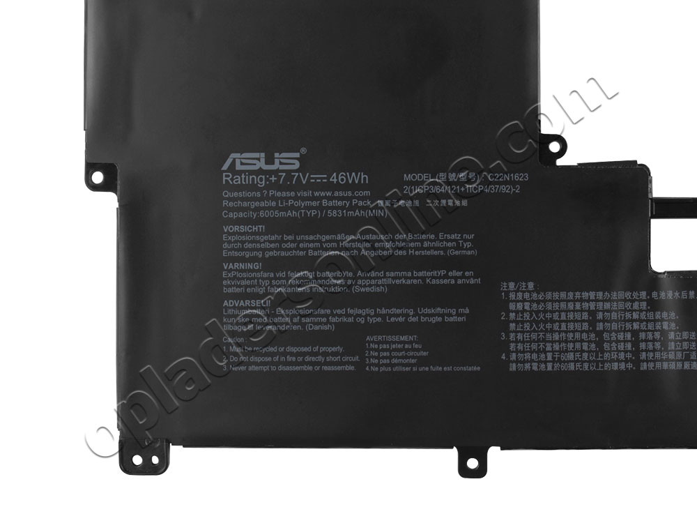 6000mAh 46Wh 4 Cellen Asus ZenBook 3 Deluxe UX490UA-BE044T Accu Batterij