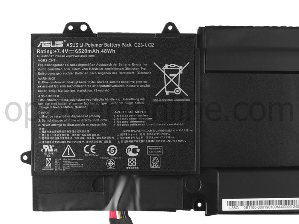 6520mAh Asus ZenBook UX32A Accu Batterij