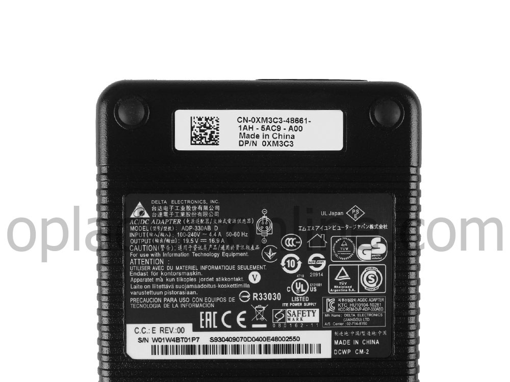 Origineel 330W Clevo 6-51-P3732-011 Adapter Voeding Oplader + Koord