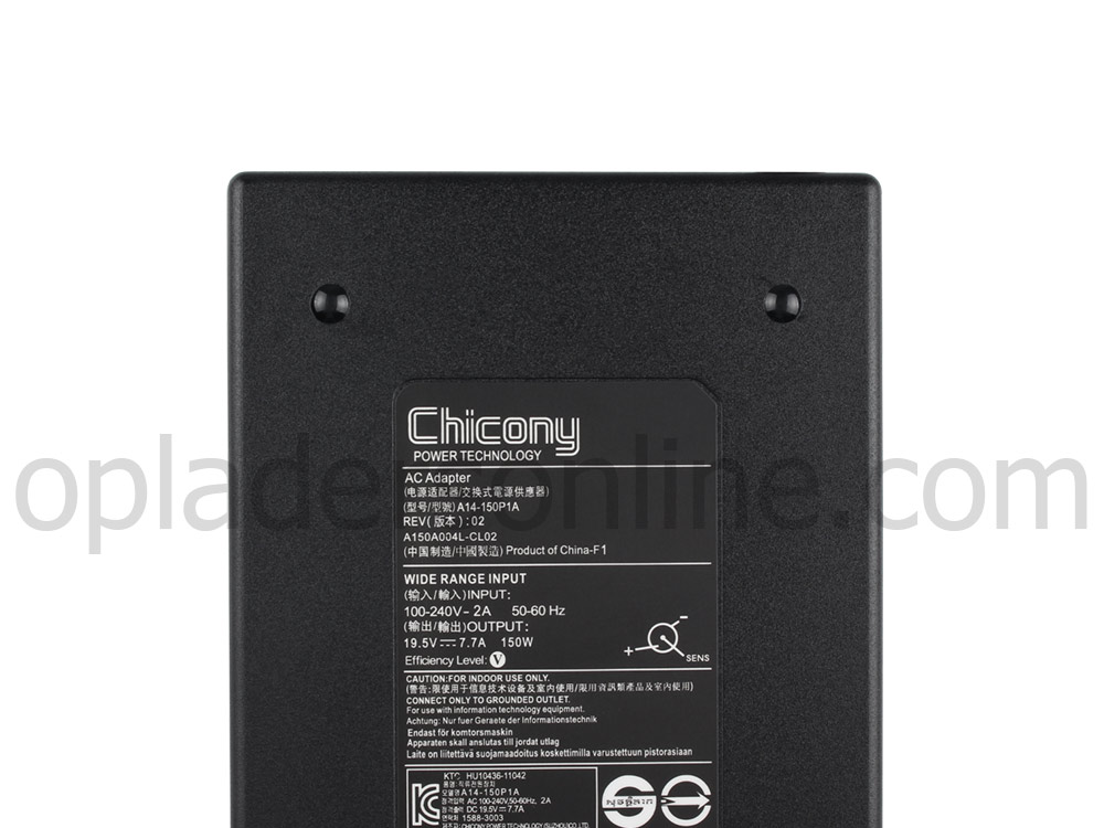 150W Slim MSI GF75 Thin 10SCSXR Thin 10SCXR-617 Adapter Voeding Oplader + Koord