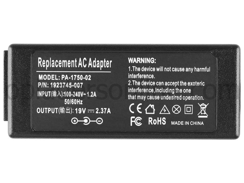 45W Clevo W950TU Clevo W955AU(4.8mm*1.7mm)Adapter Voeding Oplader + Koord
