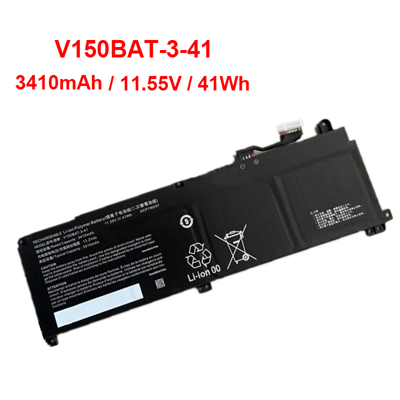 Clevo V150BAT-3 V150BAT-3-41 Accu Batterij 3410mAh 41Wh 3 Cellen