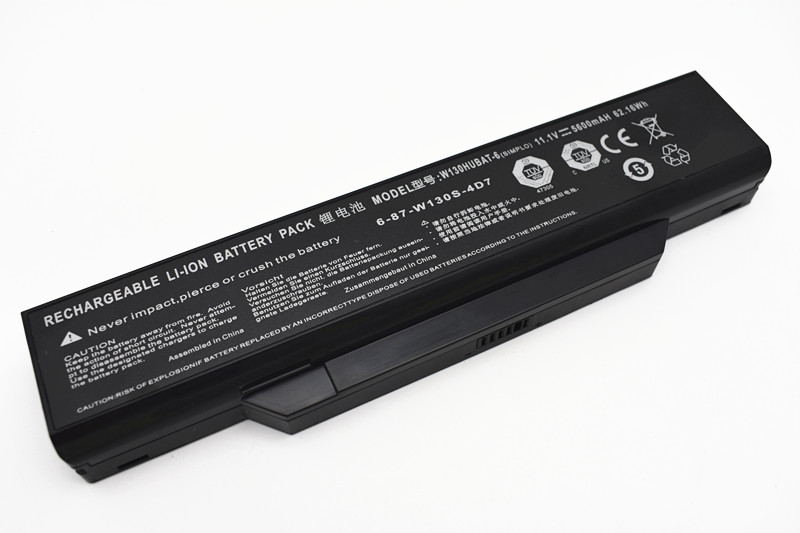 5600mAh 62.16Wh 6-Cellen Clevo W130Ex W130Hx W130EV Accu Batterij