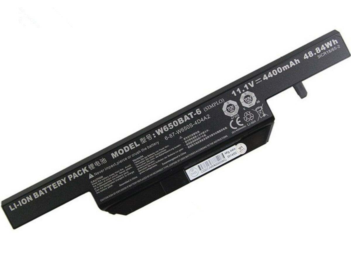 Clevo W650KJ1 W650KK1 W650KL Accu Batterij 4400mAh 48.84Wh 6 Cellen