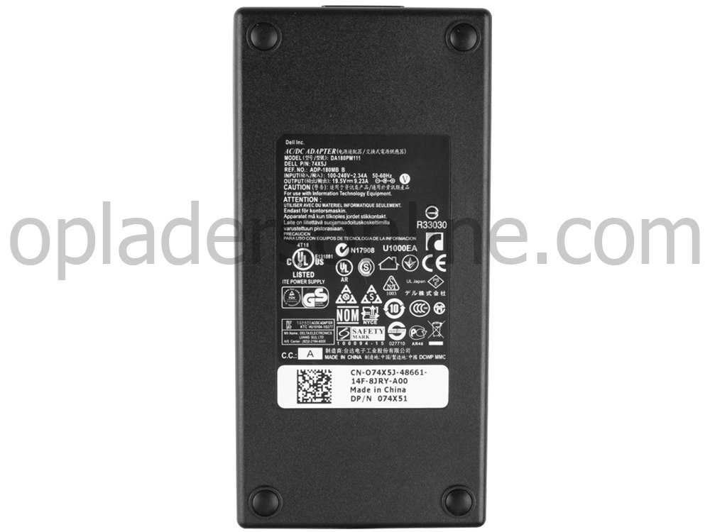 Origineel 180W Slim Dell Alienware M14X R4 i7-4800MQ AC Adapter Oplader