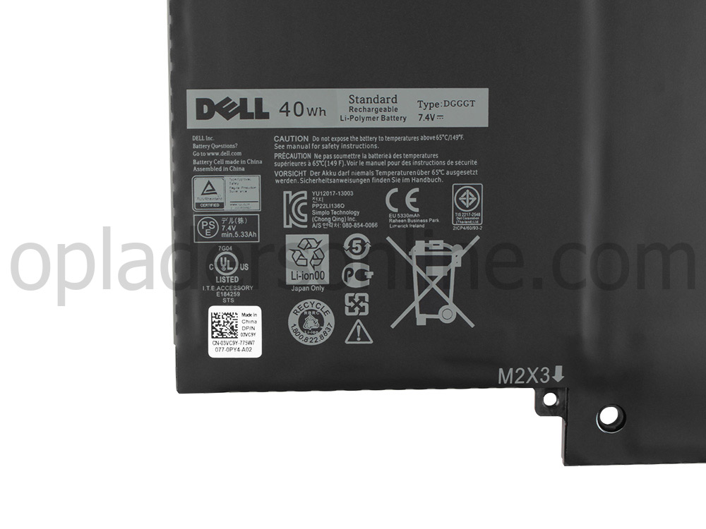 5400mAh 40Wh 6-Cellen Dell XPS11R-1508T XPS11S Accu Batterij