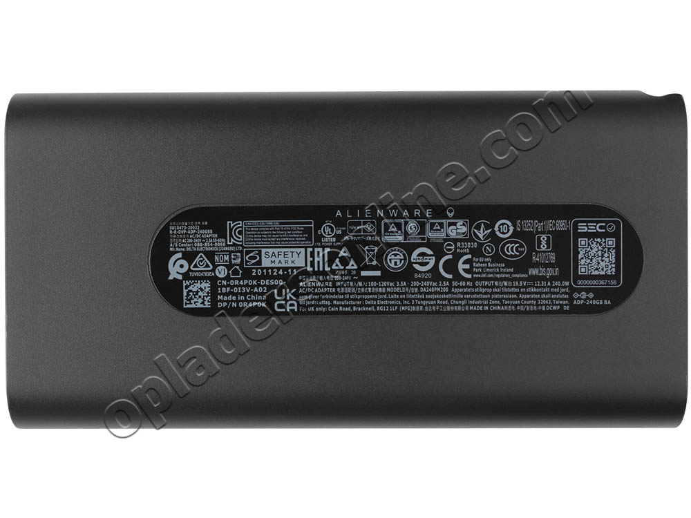 Origineel 240W Dell 0FWCR 0FWCRC GaN Adapter Voeding Oplader + Koord