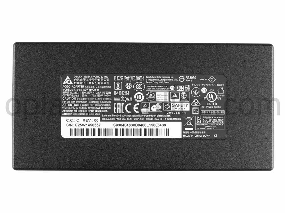 Origineel 150W MSI Stealth 15M A11SEK-033 Adapter Voeding Oplader + Koord