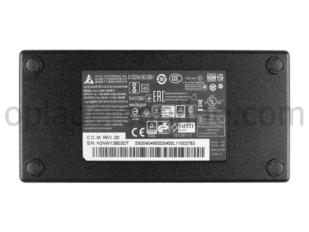 20V 9A 180W MSI Creator Z16 A11UET MS-1571 Oplader Adapter + Gratis Koord