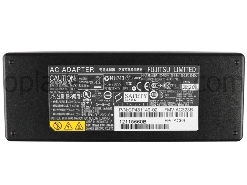 100W Fujitsu LIFEBOOK E733 E753 AC Adapter Voeding Oplader
