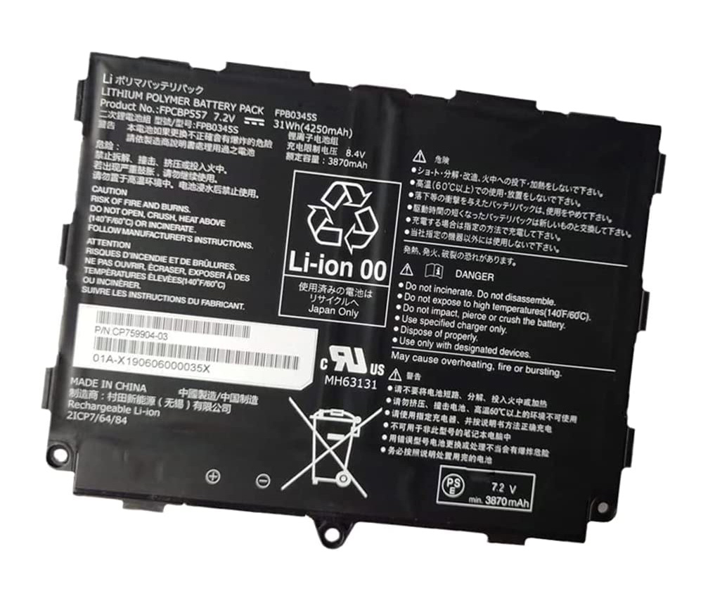 Originele Fujitsu 2ICP7/64/84 CP759904-03 Accu 4250mAh 31Wh 2-Cellen