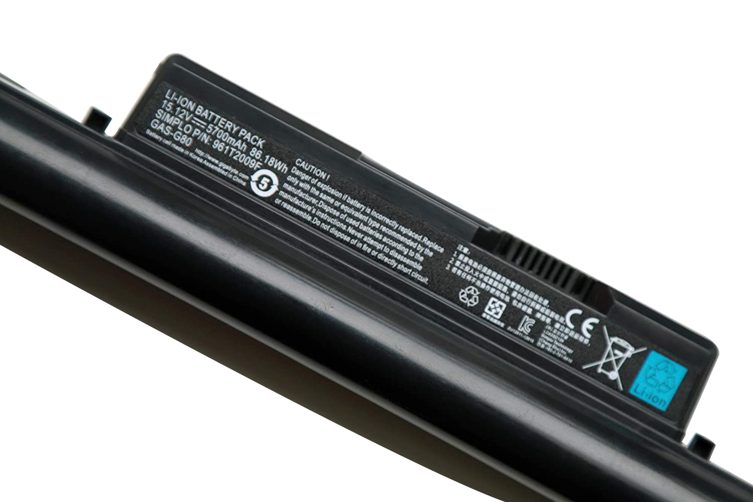 Originele Gigabyte 961T2009F Gigabyte GAS-G80 Accu 5700mAh 86.18Wh 8-Cellen