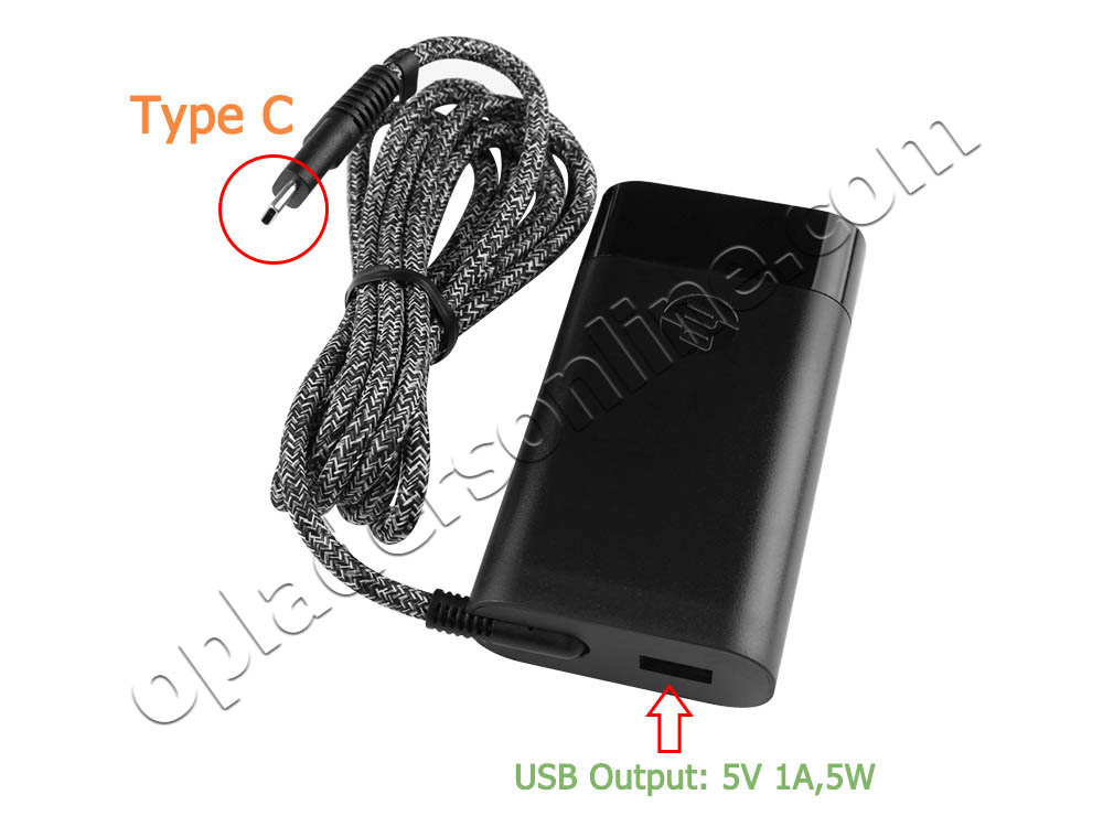 65W USB-C HP Spectre x360 Convertible 13-aw2500nd Adapter Voeding Oplader + Koord