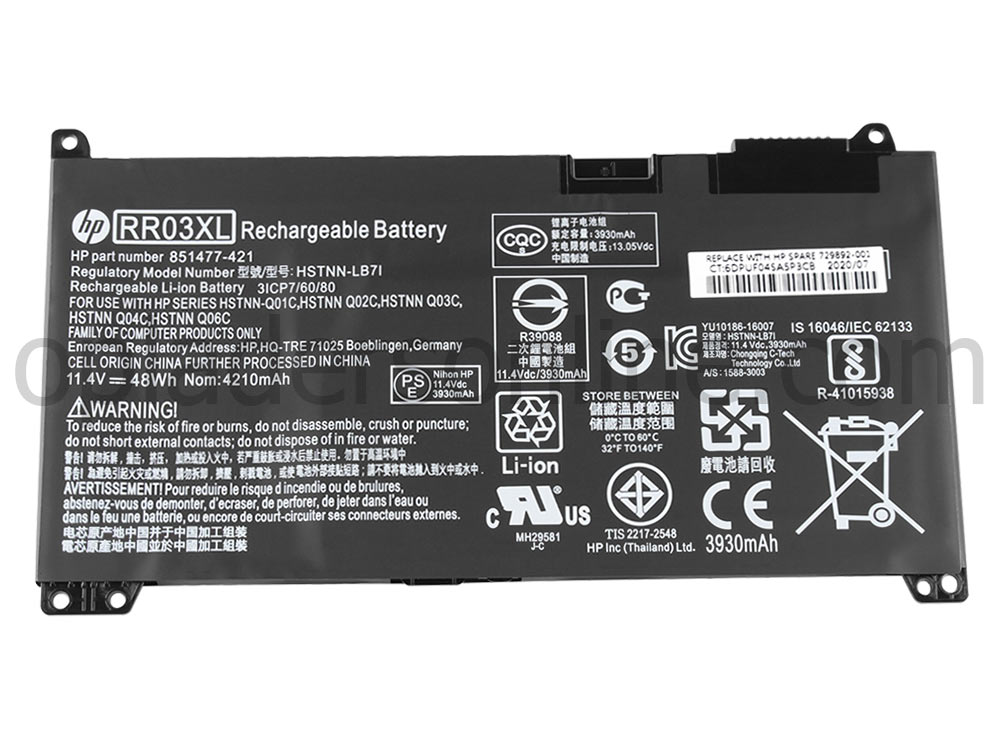 Originele 5100mAh 55Wh 6-Cellen HP ProBook 450 G5 Accu Batterij