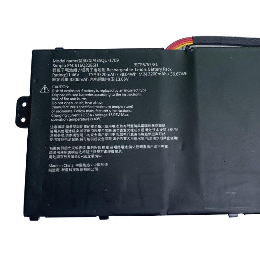 Nieuw Accu Hasee 3ICP5/57/81 Hasee 916Q2286H 3320mAh 38.04Wh 3-Cellen