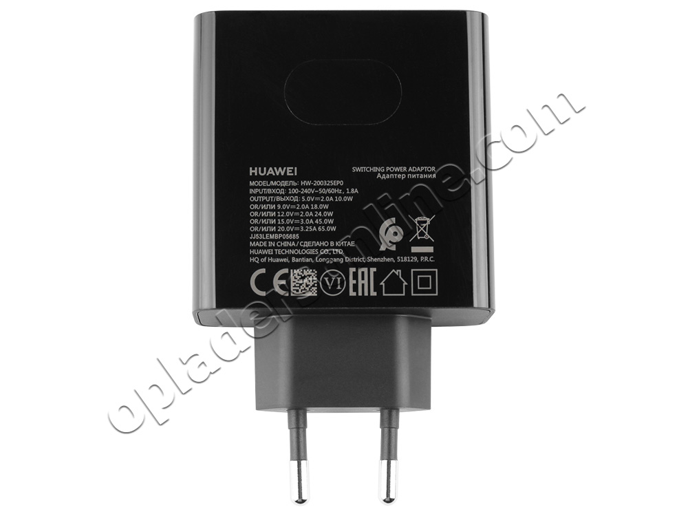 Origineel 65W USB-C Huawei HW-200325EP0 Adapter Voeding Oplader