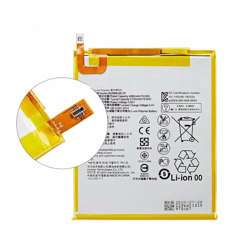 Originele 4980mAh 19Wh 2 Cellen Huawei MediaPad M3 Accu Batterij