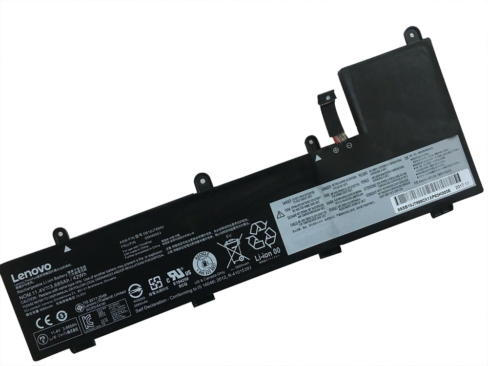 3735mAh 42Wh 3-Cellen Lenovo SB10J78991 SB10J78992 Accu Batterij