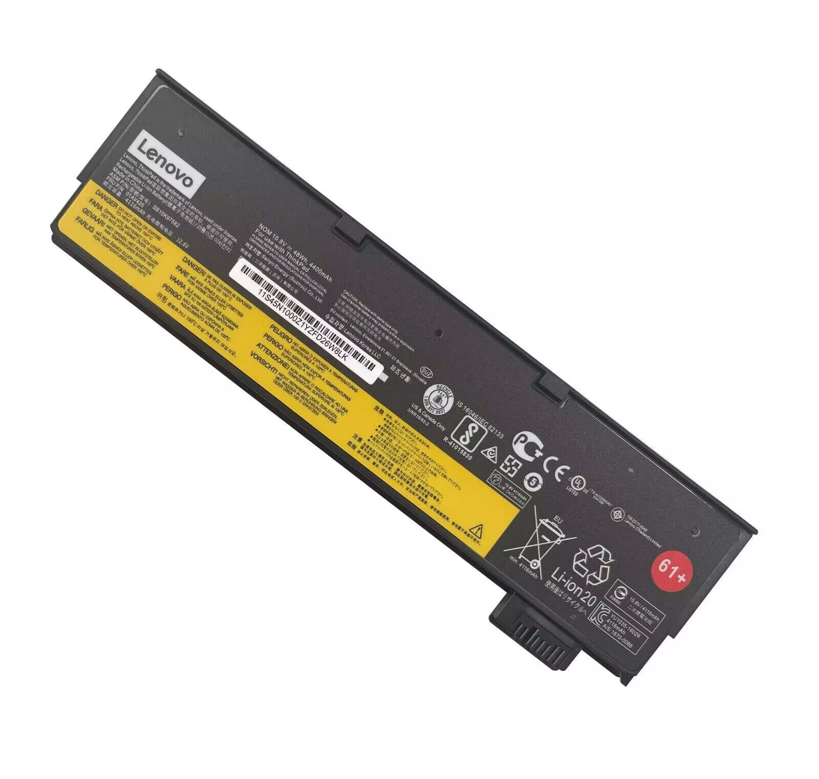 4400mAh 48Wh 6 Cellen Lenovo ThinkPad A475 20KM Accu Batterij