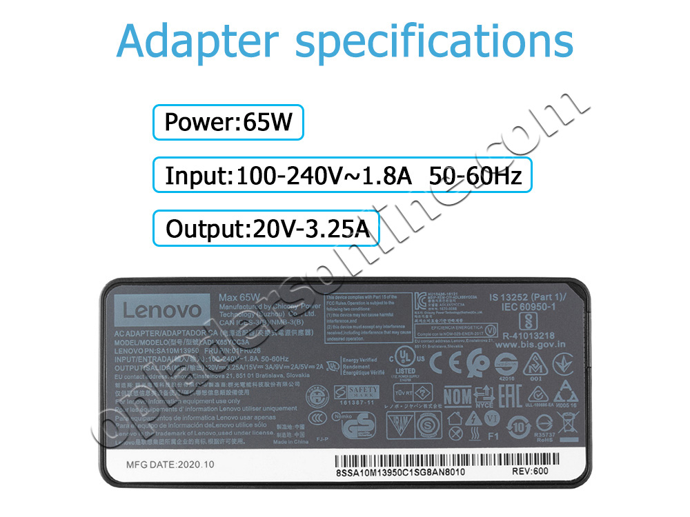 USB-C 65W Lenovo ThinkPad L490 20Q50026MC Adapter Voeding Oplader