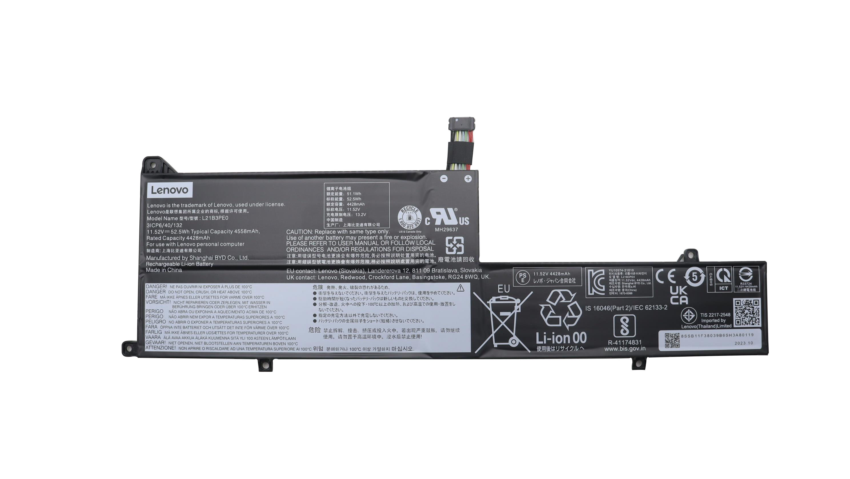 Origineel 52.5Wh 4605mAh Lenovo IdeaPad Flex 5 14ABR8 82XX009PMH Accu Batterij