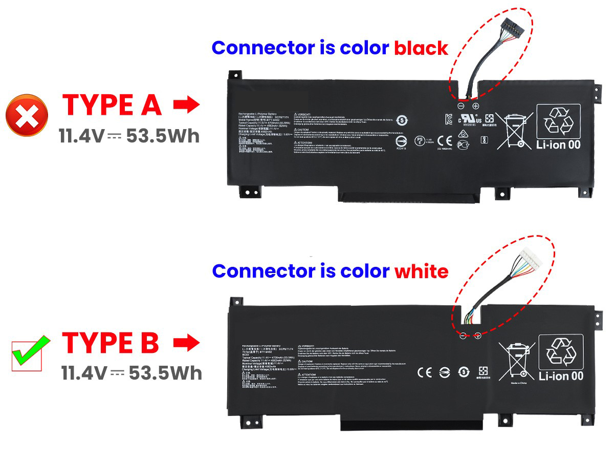 Accu Batterij MSI 9S7-16V611-036 4700mAh 53.5Wh