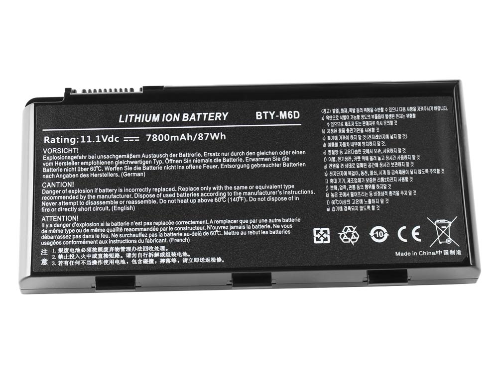 7800mAh MSI WT60 2OJ WT60 2OJ-873NL Accu Batterij
