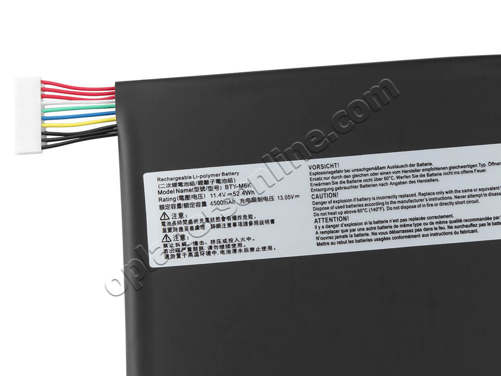 4600mAh 52.4Wh MSI GF75 Thin 10UD GF75-Thin-10UX Accu Batterij