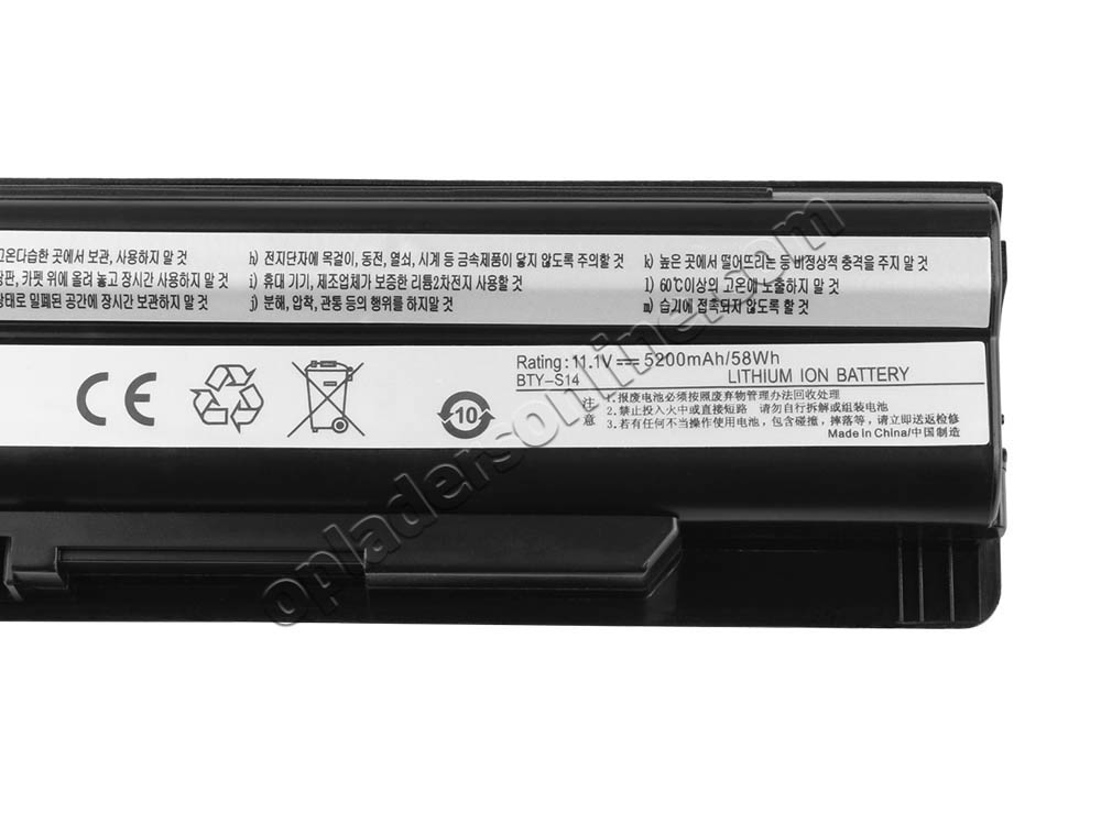 6600mAh MSI GE60 2PG Apache (GTX 850M) Accu Batterij