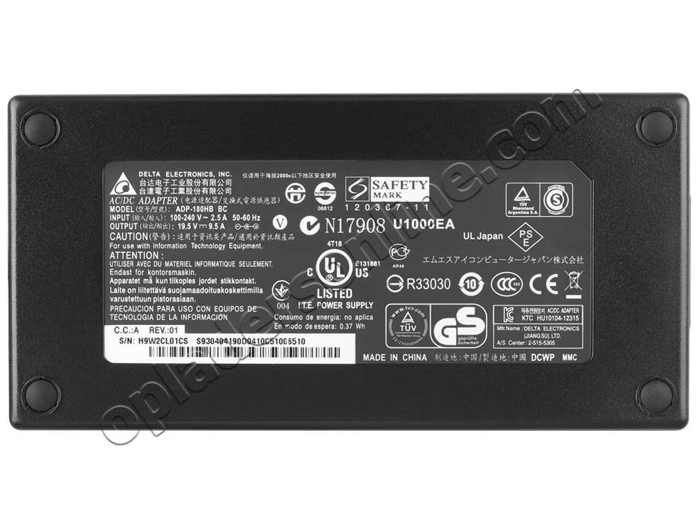 180W Medion Erazer X17801 MD 61599 Erazer X6601 MD 60313 Adapter Voeding Oplader