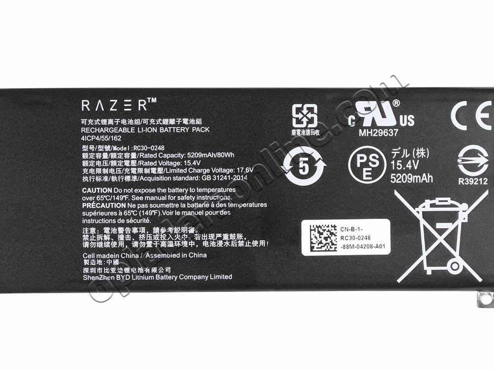 Originele Razer Blade 15"(2022) RZ09-0421x Accu Batterij 5209mAh 80Wh