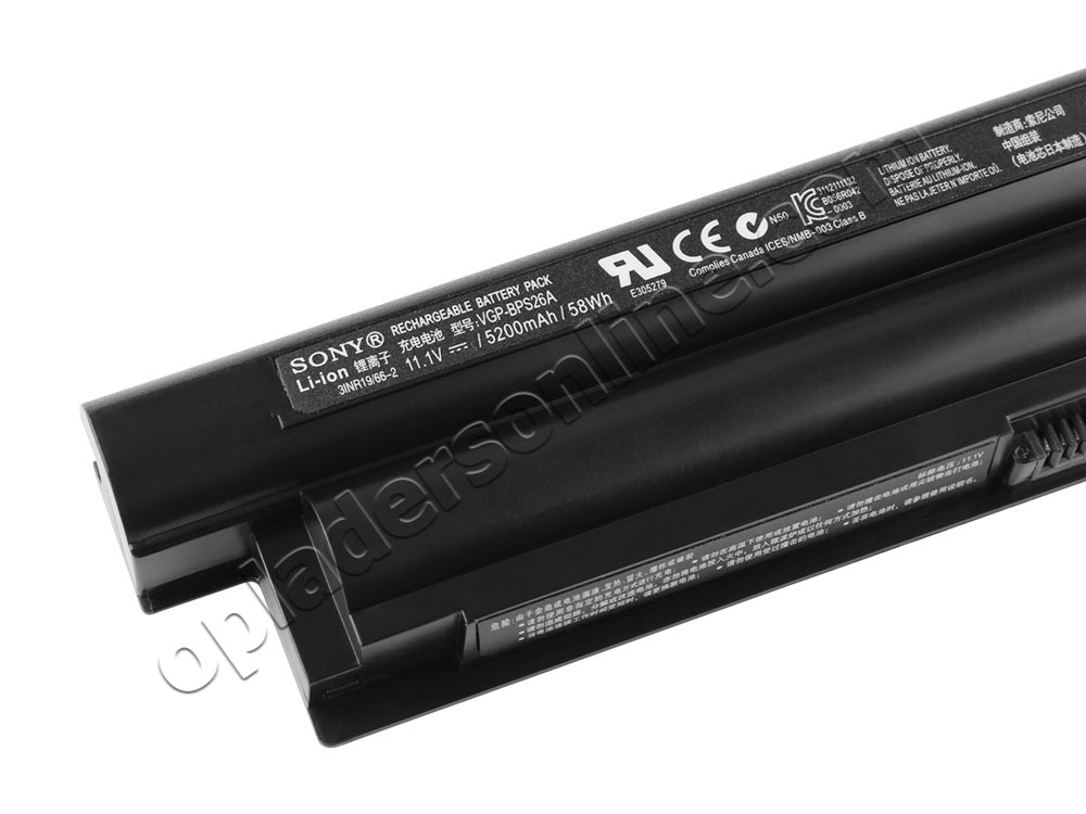 Originele Sony Vaio SVE17122CXB SVE1711R1EB.CEK Accu Batterij 5200mAh 58Wh 6 Cellen