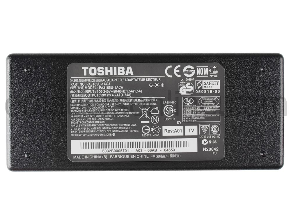 90W Toshiba Satellite L750-ST4NX1 AC Adapter Voeding Oplader